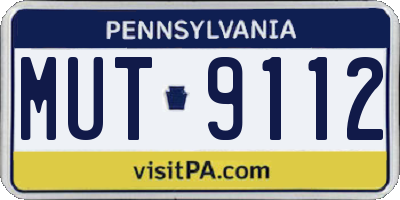 PA license plate MUT9112