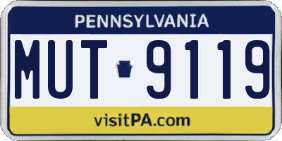 PA license plate MUT9119