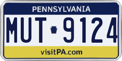 PA license plate MUT9124