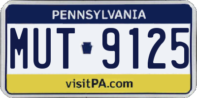 PA license plate MUT9125
