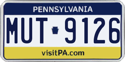 PA license plate MUT9126