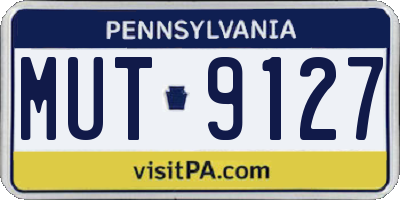 PA license plate MUT9127