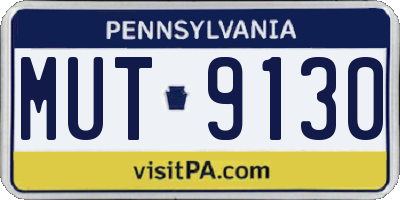 PA license plate MUT9130
