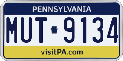 PA license plate MUT9134