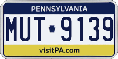 PA license plate MUT9139