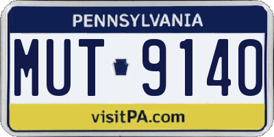 PA license plate MUT9140