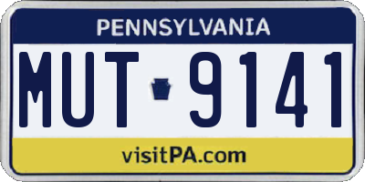 PA license plate MUT9141