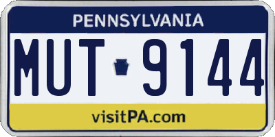 PA license plate MUT9144