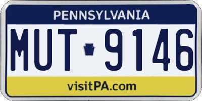 PA license plate MUT9146