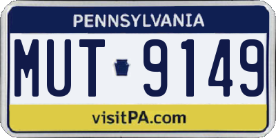 PA license plate MUT9149