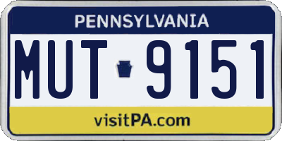 PA license plate MUT9151