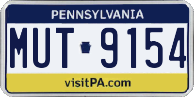 PA license plate MUT9154