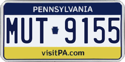 PA license plate MUT9155