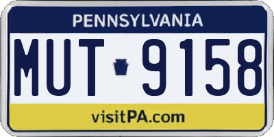 PA license plate MUT9158
