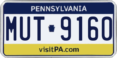 PA license plate MUT9160