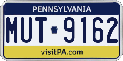 PA license plate MUT9162