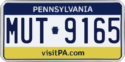 PA license plate MUT9165