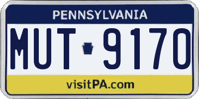 PA license plate MUT9170