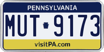 PA license plate MUT9173