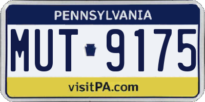 PA license plate MUT9175