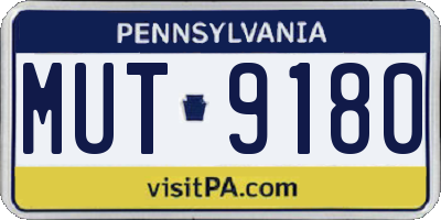 PA license plate MUT9180