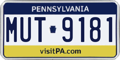 PA license plate MUT9181