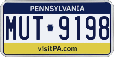 PA license plate MUT9198