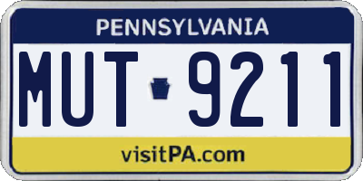 PA license plate MUT9211
