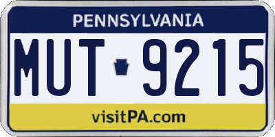 PA license plate MUT9215