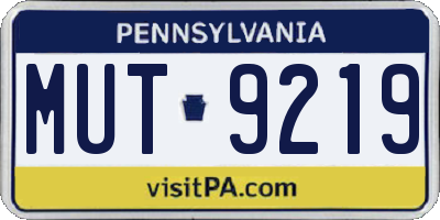 PA license plate MUT9219