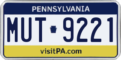 PA license plate MUT9221