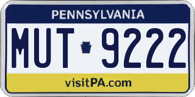 PA license plate MUT9222