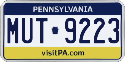 PA license plate MUT9223