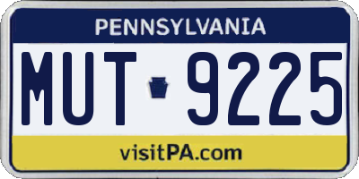 PA license plate MUT9225