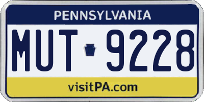 PA license plate MUT9228