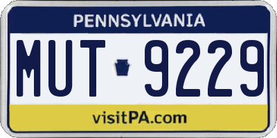 PA license plate MUT9229