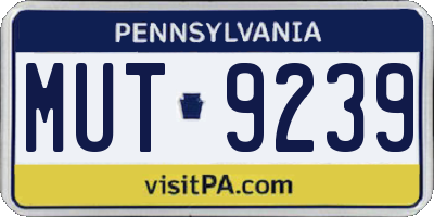 PA license plate MUT9239