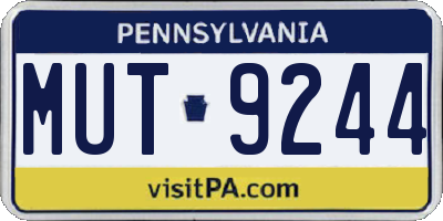 PA license plate MUT9244