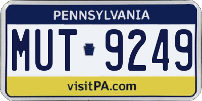 PA license plate MUT9249