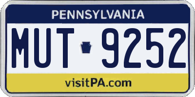 PA license plate MUT9252