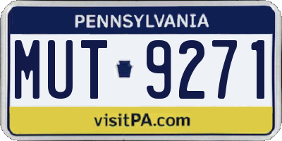 PA license plate MUT9271