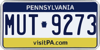 PA license plate MUT9273