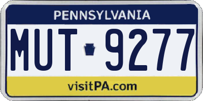 PA license plate MUT9277