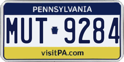 PA license plate MUT9284