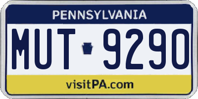 PA license plate MUT9290