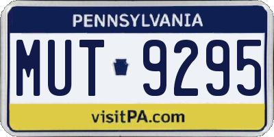 PA license plate MUT9295