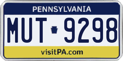 PA license plate MUT9298