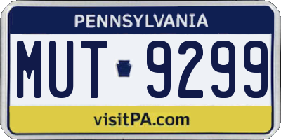 PA license plate MUT9299