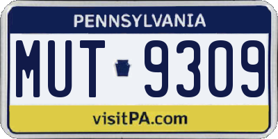 PA license plate MUT9309