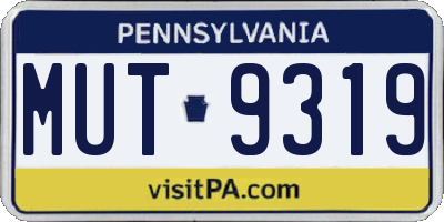 PA license plate MUT9319